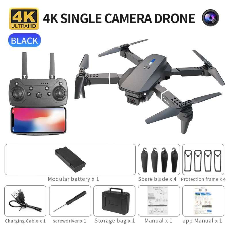 E88 ProIntelligent Folding Dro - đánh giá và giá Drone Camera Lens