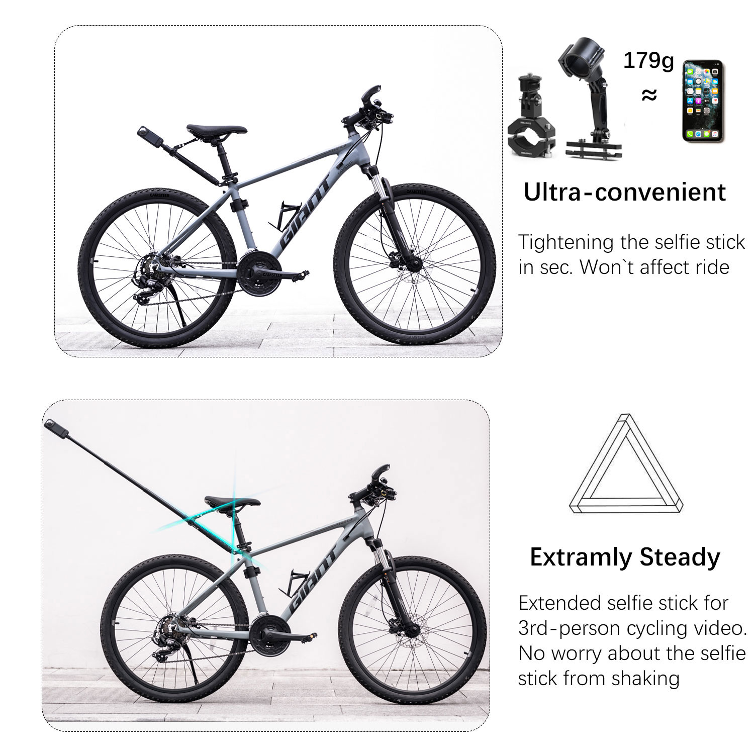 Camsteer Premium Bicycle Posts - đánh giá và giá Drone Camera Action